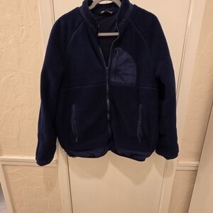 Zara Men's Navy Blue Puffer Jacket